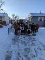 Bobcat Wrestling Team Helping Out in the community by shoveling driveways!